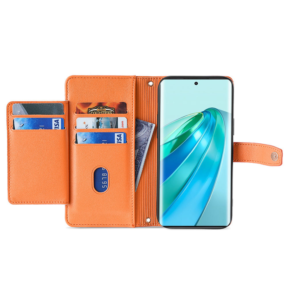 Phone Case for Honor X9a 5G X40 5G Magic5 Lite 5G PU Leather Zipper Pocket Card Slots Phone Cover with Straps Phone Case for Honor X9a 5G X40 5G Magic5 Lite 5G PU Leather Zipper Pocket Card Slots Phone Cover with Straps